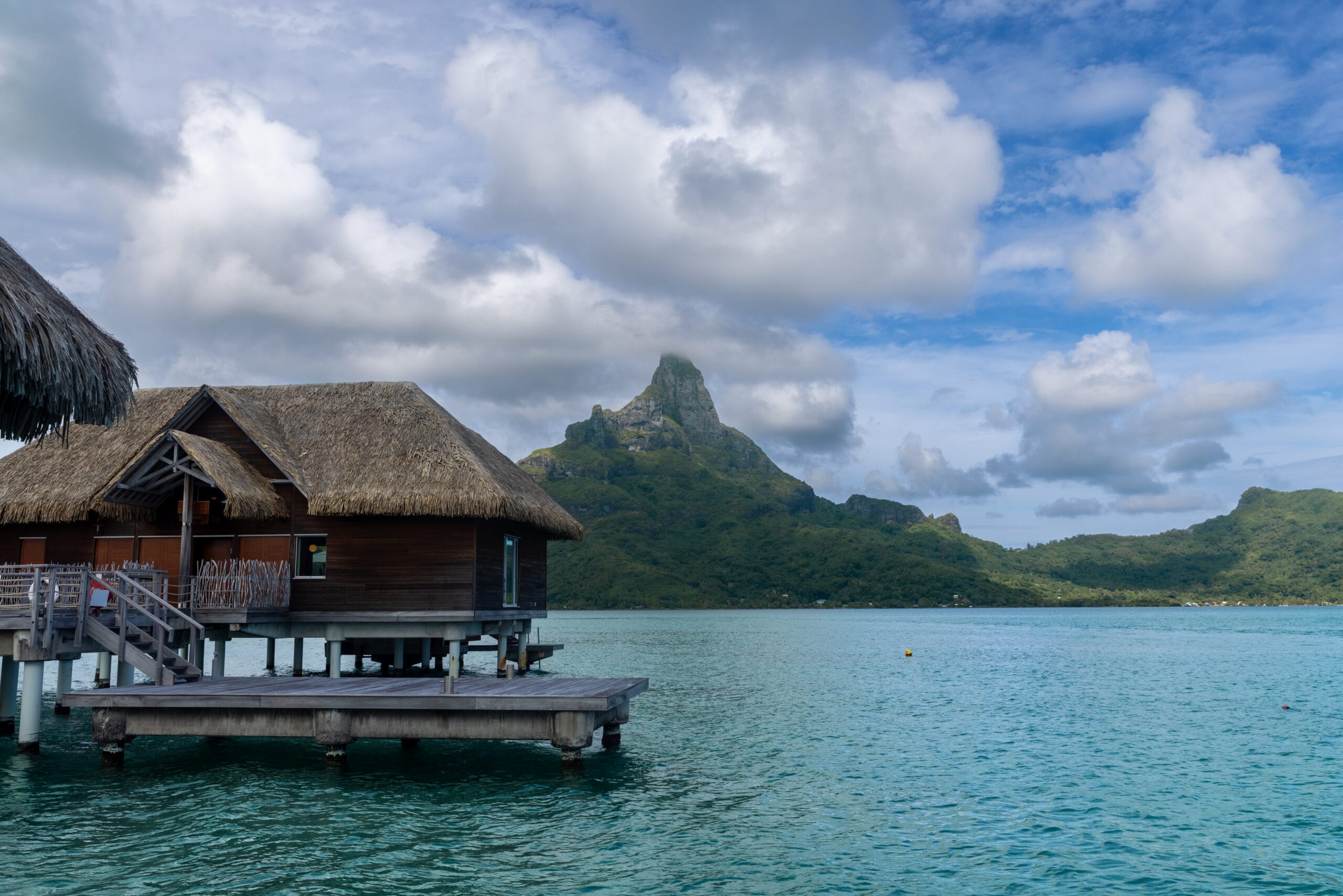 Luxury overwater vacation house on island